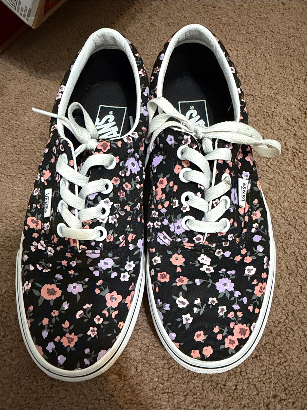 Vans Era Floral Canvas Sneakers - Black/White